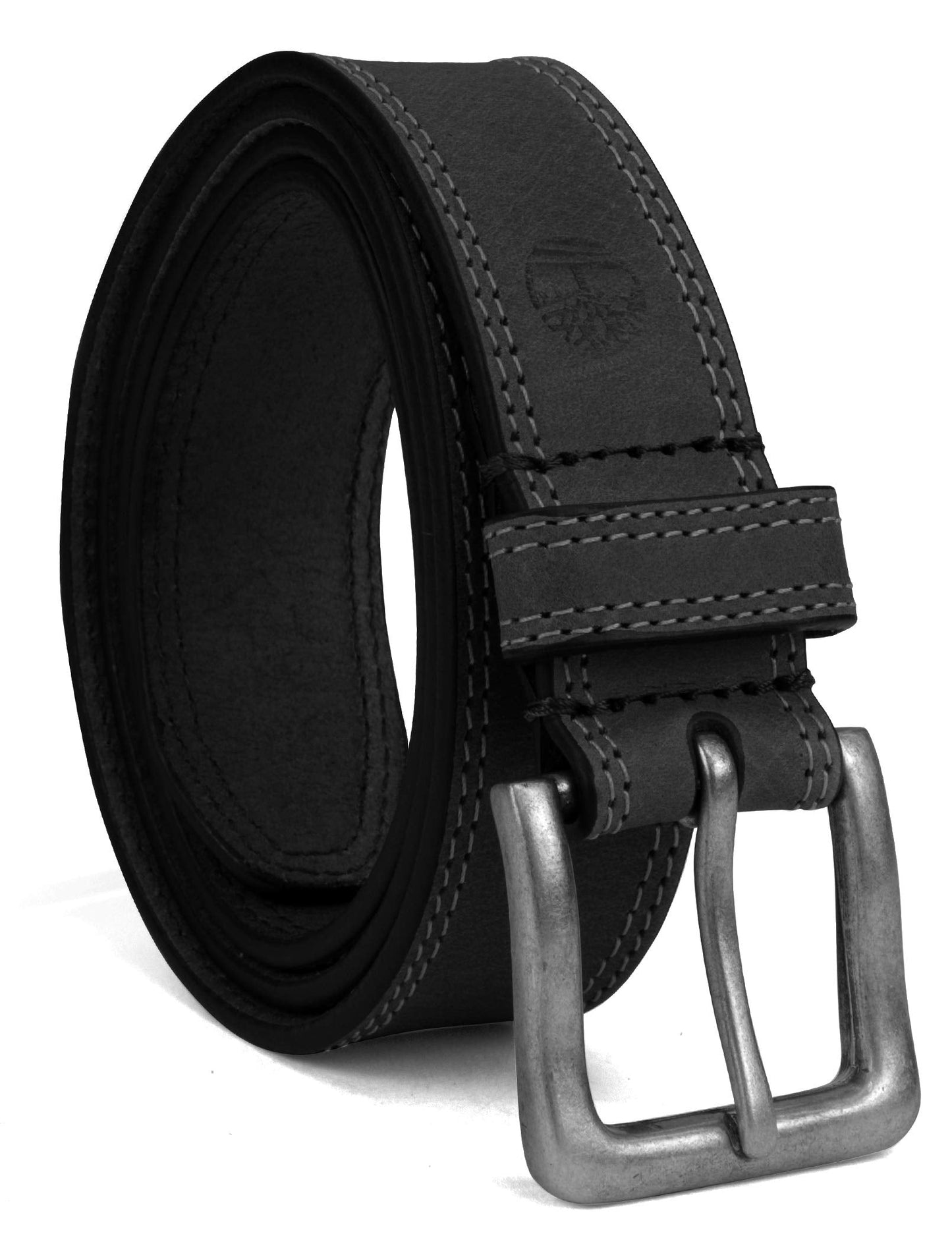 Timberland Men's Classic Leather Jean Belt 1.4 Inches Wide (Big & Tall Available), Black (Stitched), 36