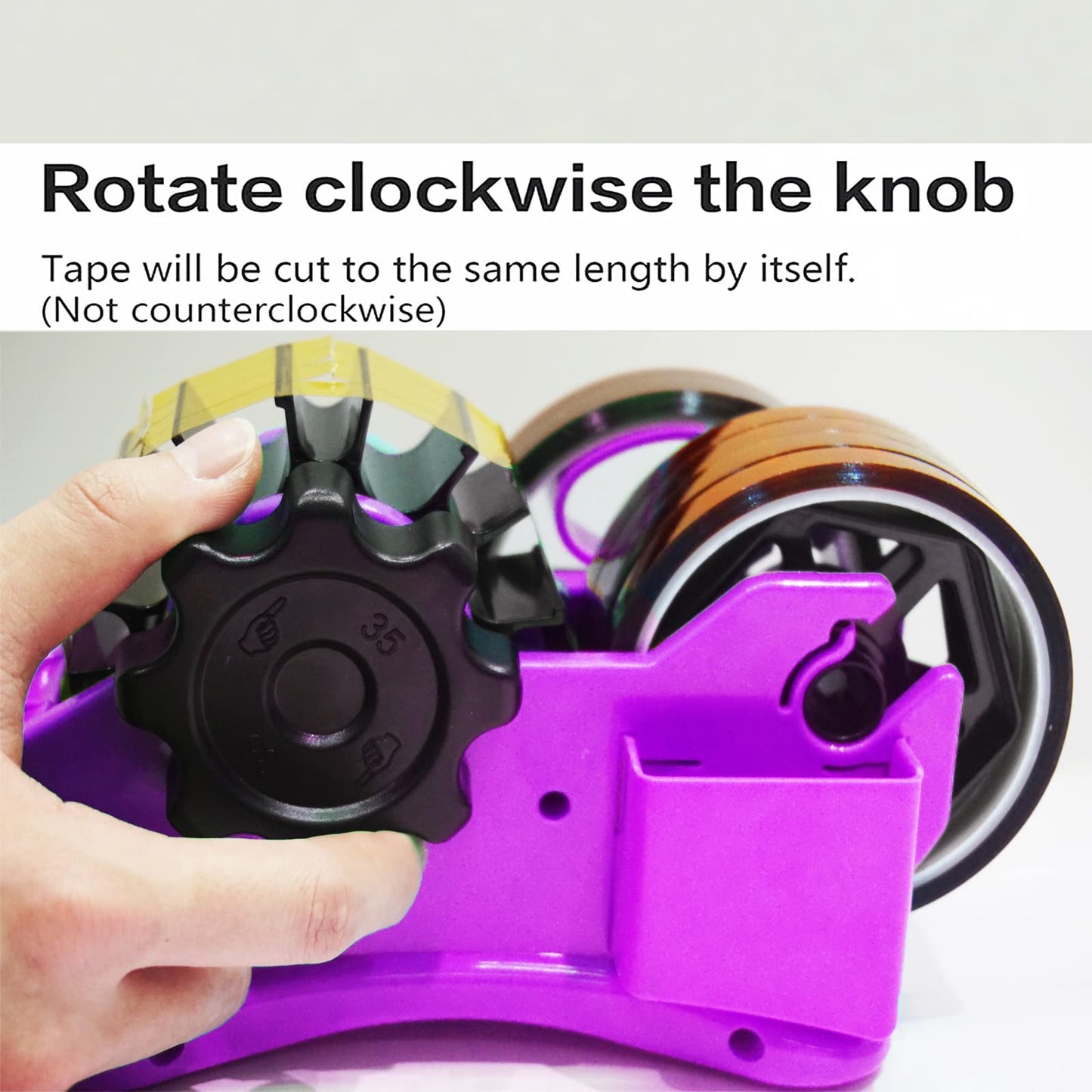 SHDSL Purple Heat Tape Dispenser- Multiple Roll Cut Heat Tape Dispenser 1" & 3" Core Double Reel Cores Sublimation for Heat Transfer Tape,Semi-Automatic Tape Dispenser with Compartment Slots