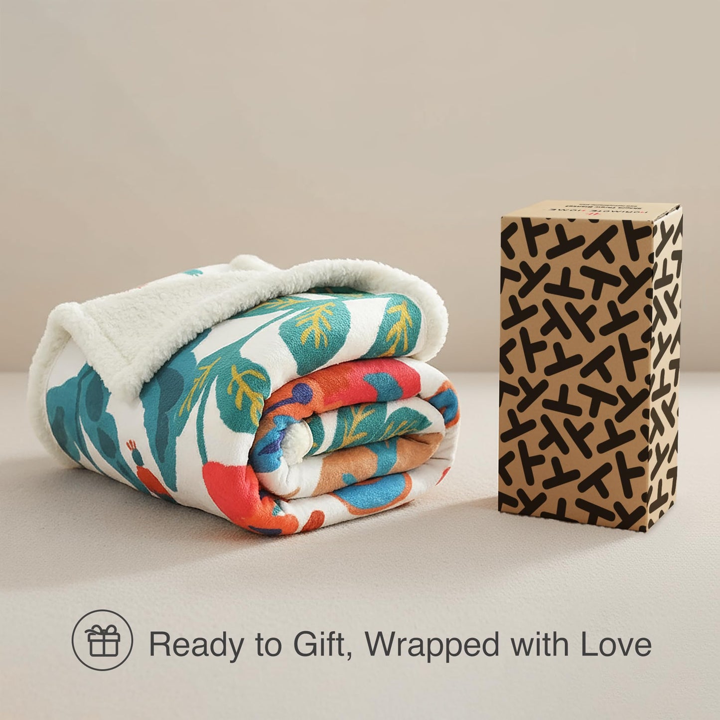 HORIMOTE HOME Sherpa Blanket for Winter, Soft Warm Blanket, Reversible Fleece Blanket for Women, Girls & Mom, Gifts for Your Loved One Throw Blanket for Birthday, Christmas 50"x60"