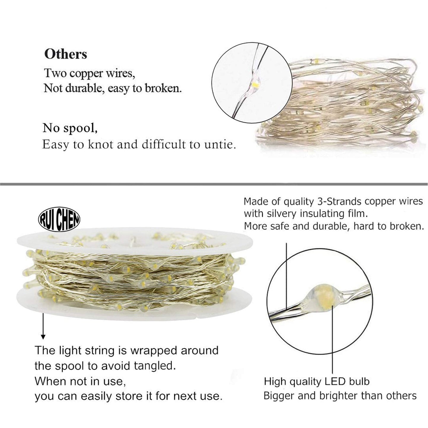 RUICHEN Dimmable Purple Fairy Lights Plug in, Waterproof Silver Wire 165 Ft 500 LED Starry String Lights with Remote for Christmas Halloween Party Bedroom Patio Garden