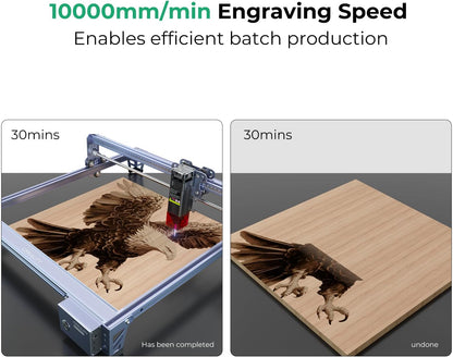 Creality Falcon 10W Laser Engraver Machine, 0.06mm High Precision Laser Engraving Machine 72W Laser Cutter and Engraver Machine for Wood Metal Acrylic Leather, 15.7"×16.3" Workspace