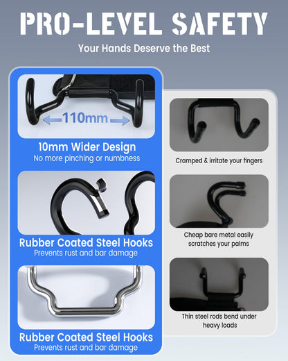 WKWE Upgrade Weight Lifting Hooks, Gym Heavy Duty Power Lifting Straps for Men & Women Deadlifts, Pull Up, Powerlifting, Shrugs