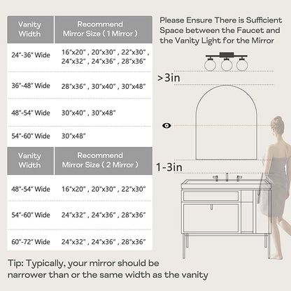 Arched Wall Mirror for Bathroom, 24"x36" Black Modern Metal Frame for Entryway Living Room Bedroom Wall Decor