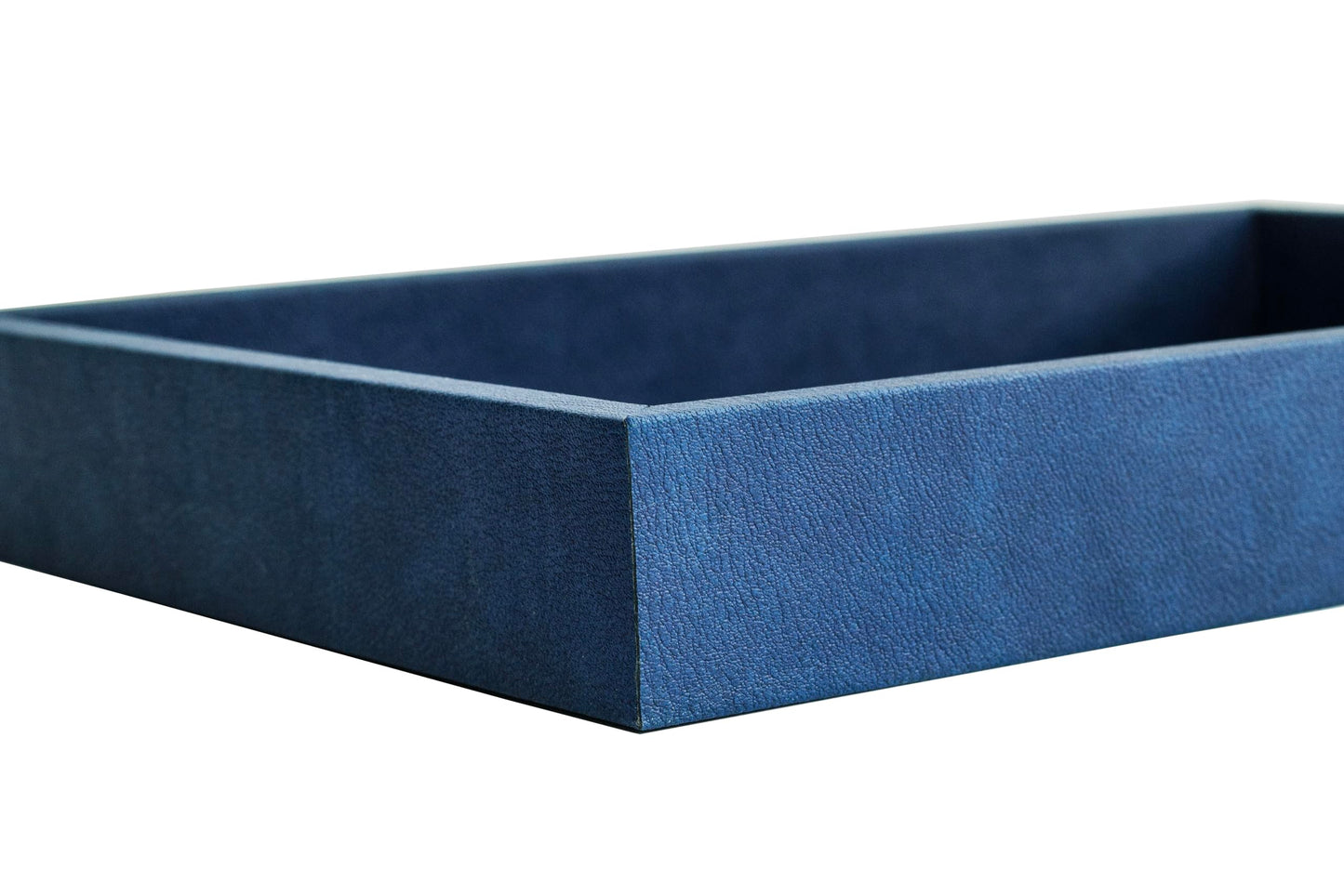 MOENA Faux Leather Tray – Elegant & Versatile Organizer for Home, Office, and Yacht (Matte Cobalt Blue, Small)