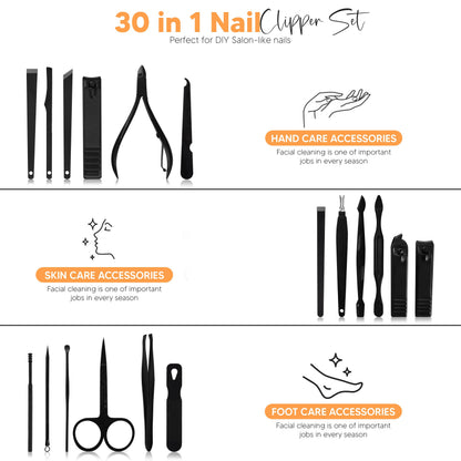 Utopia Care Nail Clippers Professional Nail Kit or Manicure Kit for Women and Men, Stocking Stuffers or Groomsmen Gifts 16Pcs Pedicure Set for Fingernail, Toenail Clippers with Travel Case