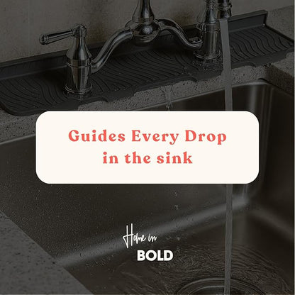 2 Hole Kitchen Sink Splash Guard Wide-Modern Faucet Mat