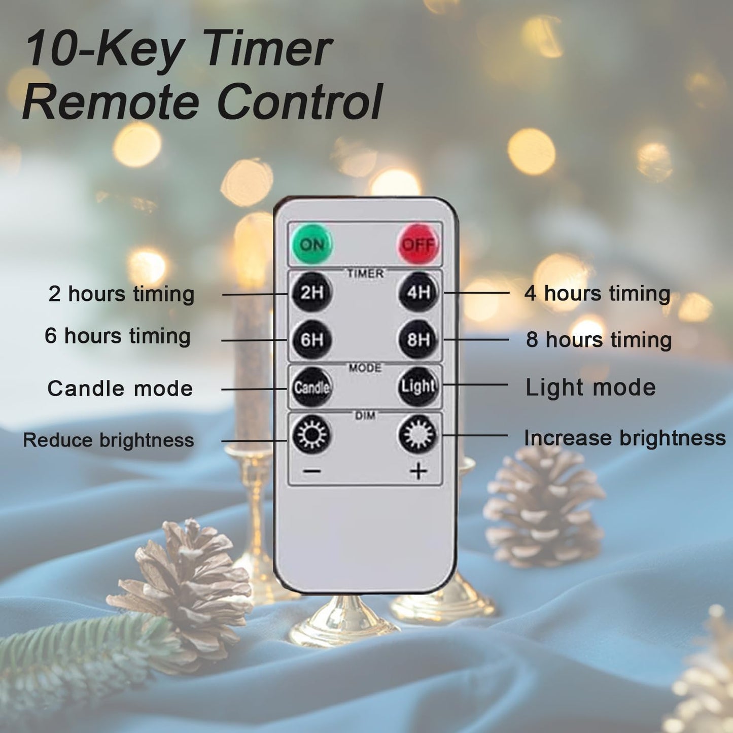 Aulaygo 6PCS Primitive Taper Candle with Timer Remote Control,Real Wax Hand Dipped Rustic Flameless Candles Battery Operated for Halloween Christmas Country Home Decor Church