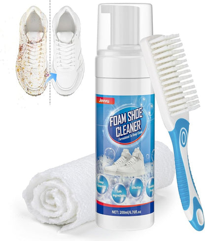 Shoe Cleaner Foam - Jevvu Sneaker Stain Remover & Dirt Eliminator | Cleaning Kit for White Shoes
