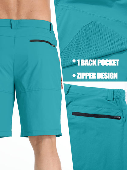 TACVASEN Men's Summer Hiking Cargo Shorts Lightweight Quick Dry Casual Golf Dress Tactical Shorts with Pockets Fishing Work Lake Blue 32