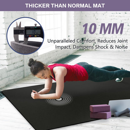 UMINEUX Large Yoga Mat for Men and Women - 6'x4'x10mm, Extra Thick Natural Rubber and TPE Fitness Mat for Home Gym Workout, Non-Slip, Eco Friendly Exercise Mat for Yoga, Pilates and Home Workout