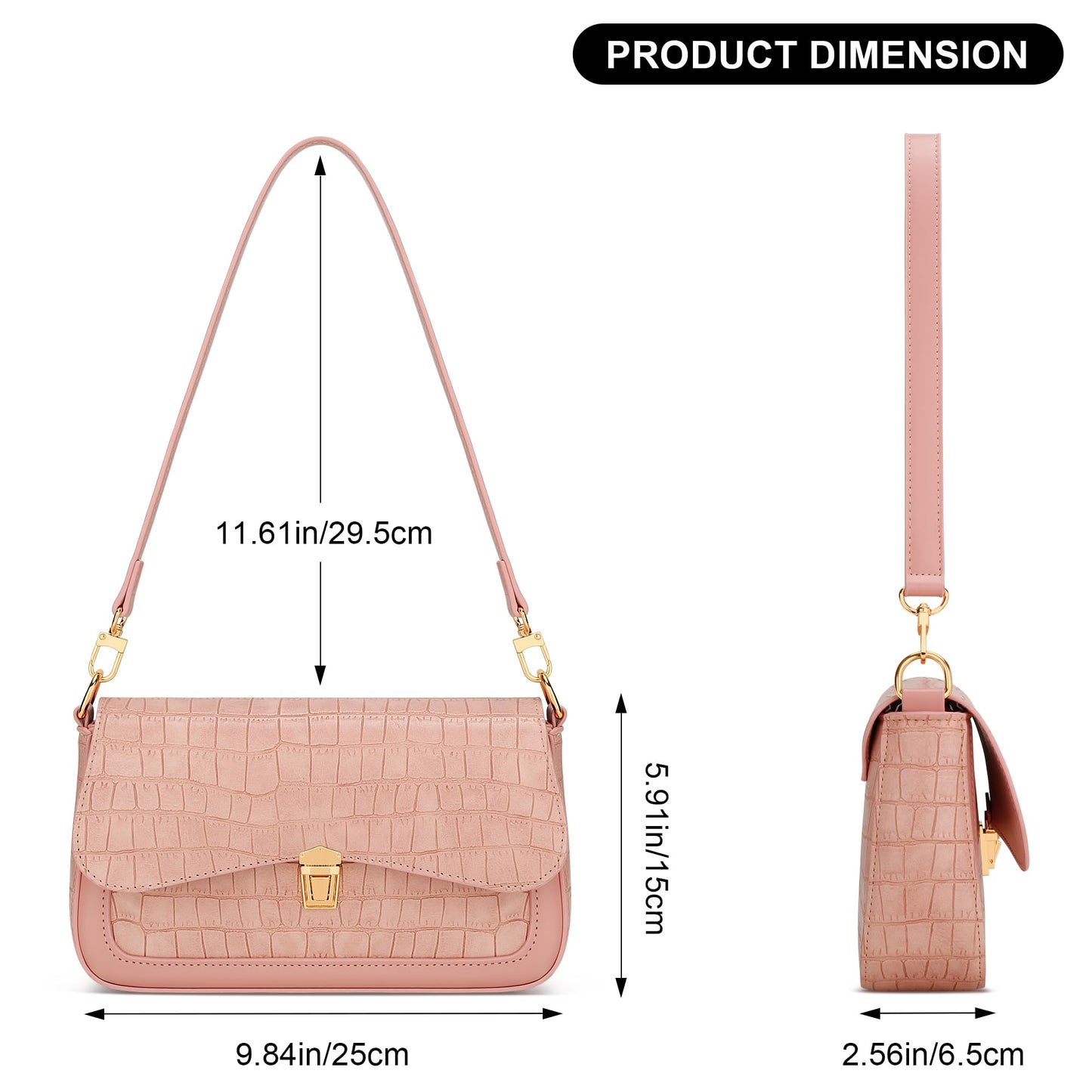 KKXIU Small Shoulder Bag for Women Cute Purses Mini Hobo Handbag Trendy Clutch Purse-S,Pink