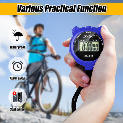 Simgoing 48 Pcs Digital Stopwatch Timer Plastic Whistle Bulk for Sports Coaches Referee Waterproof Watch Timer Whistle with Lanyard Multi Function Electronic Fitness Date Alarm (Multicolor)