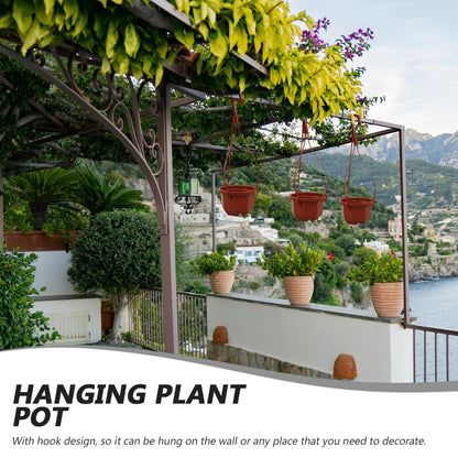 Sosoport Hanging Flower Pots 10 Pack Plastic Planters with Hooks 11.81X3.85X2.36 Inch Space-Saving Indoor Outdoor Balcony Garden Plant Containers
