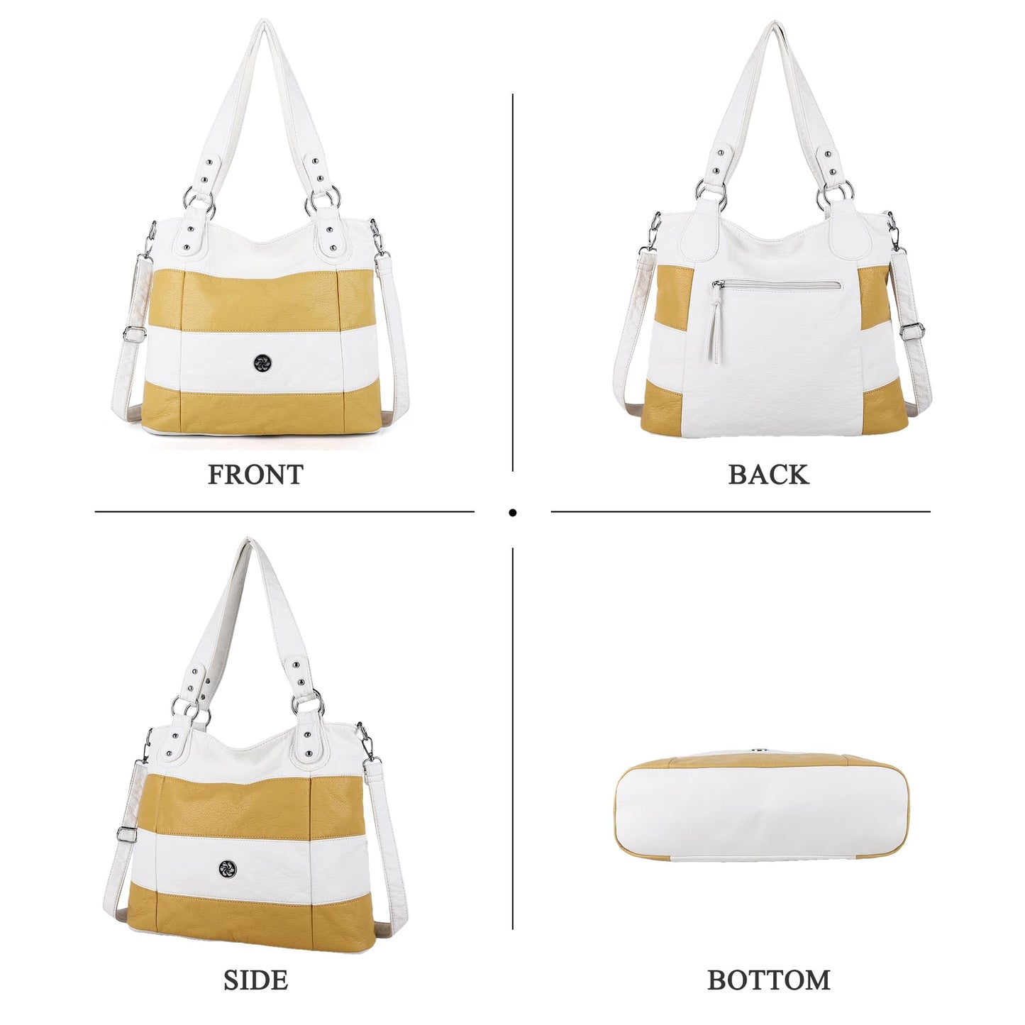 Angel Kiss Hobo Purses for Women Multi-Color Striped Lattice Cross Body Shoulder Purse Bag Tote Handbag