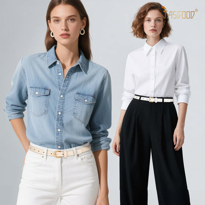 JASGOOD 4 Pack Women Skinny Leather Belt for Dresses with Gold Buckle Ladies Thin Waist Belt for Jeans Pants，Beige+White+Black+Blue