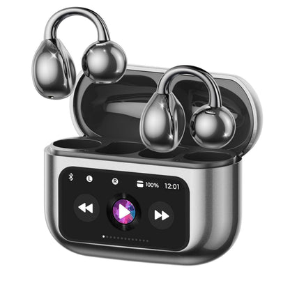 Clip On Earbuds Touch Screen,Wireless Open Ear Headphones with Bluetooth 6.0，50h Battery Life，Lightweight Comfort Sport Earbuds Built-in Mic IPX7 Waterproof Earphones for Running Fitness,black