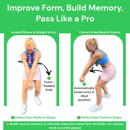BOARDEE Bump-Pass Volleyball Training Equipment Kit for Proper Passing Technique – Foldable Sticks with Adjustable Fit and Foam-Padded Ends – Training Volleyball Gifts for Solo or Team Practice