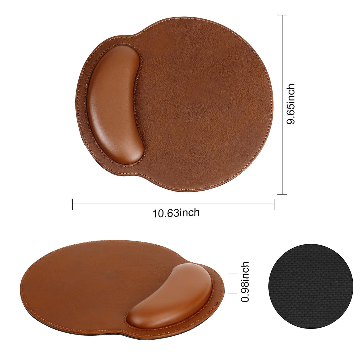 RICHEN Ergonomic PU Leather Keyboard Wrist Rest and Mouse Pad with Wrist Support, Memory Foam Set for Computer/Laptop,Gaming and Office, Comfortable for Easy Typing & Pain Relief (PU Brown)