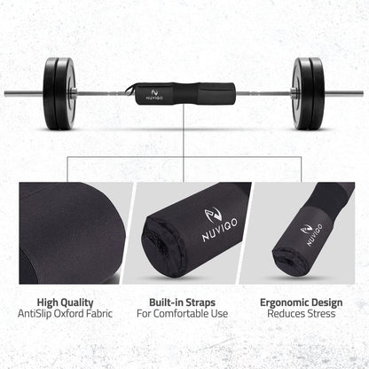 Barbell Pad & 2 Ankle Straps for Cable Machine - Gym Accessories for Women and Men - Perfect for Cable Kickbacks, Leg Extensions, Hip Thrusts & Squats - Workout Attachments for Home and Gym - Includes a Carry Bag