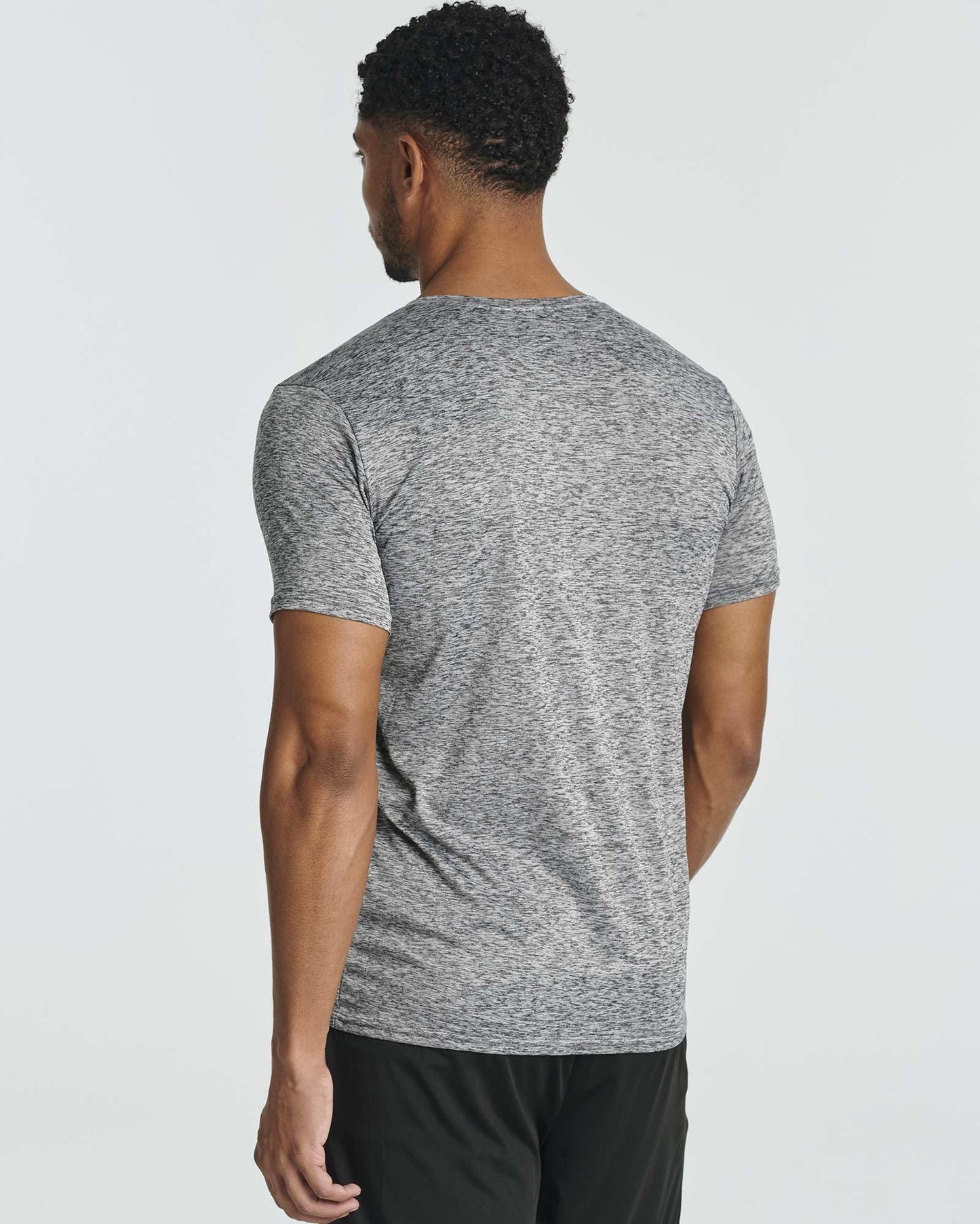 Real Essentials 5 Pack Men’s Short Sleeve Dry Fit T-Shirts – Moisture Wicking Athletic Workout Gym Fitness Casual Tees, Set 1, Medium