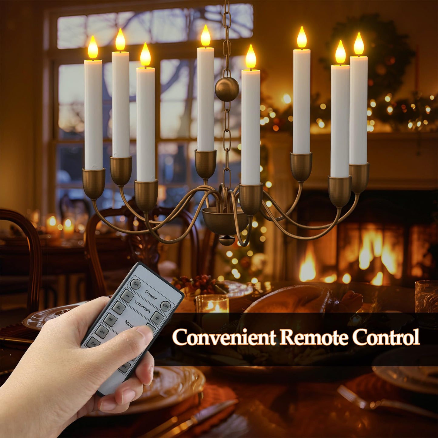 PChero 10 Pcs Rechargeable Flameless Taper Candles with Charging Station, 6.7" LED Candles with Remote & Timer, Battery Operated Flickering Tapered Candlesticks for Window Wedding Christmas Home Decor