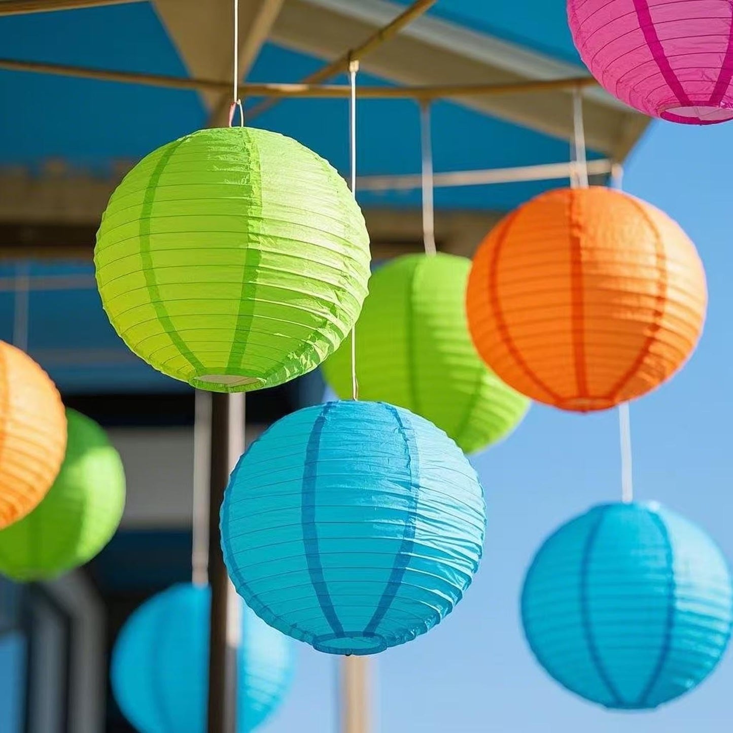 KUNYYI Rainbow Paper Lanterns 12Pcs Colourful Hanging Lanterns for Birthday Party, Wedding, Home Decor, Baby Shower Festive Decoration