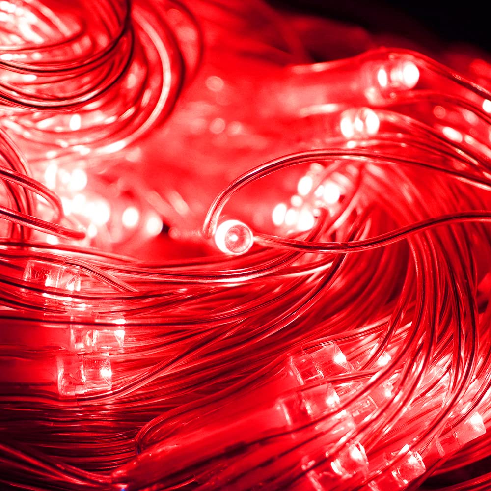 Vicila Net Light Christmas Lights Red, 240 LED Tree Mesh Lights Outdoor Plug in Hanging String Lights for Xmas, Halloween, Garden, Walkway, Bushes Decor-9.8ft x 6.6ft(Red)