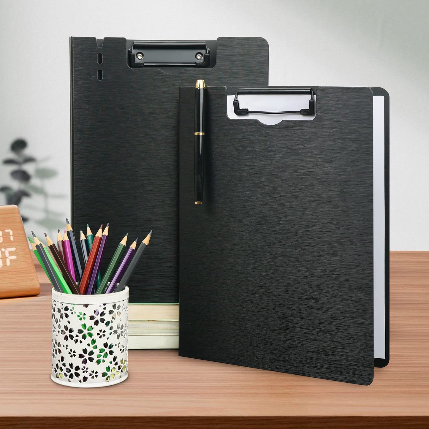 A4 Clipboard Folder,5 Pack Foldable Clipboards with Pocket,Clip Board for Office School Business Classroom(Black)