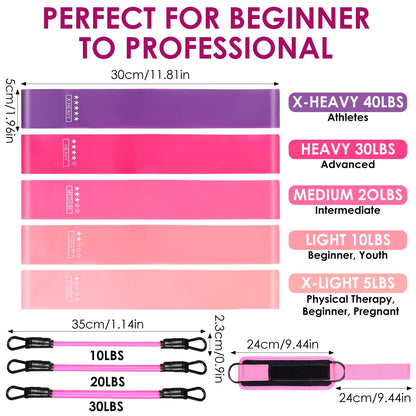 YBEATY Resistance Bands Set, Adjustable Ankle Exercise Bands with Cuffs Home Gym Workout Fitness Equipment with Carry Bag for Women Leg Booty Butt Lift Kickbacks Hip Training Working Out Yoga