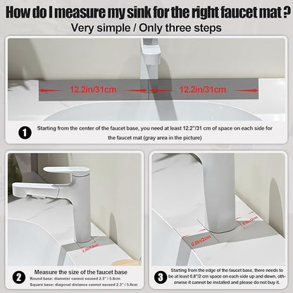 Stone Faucet Mat For Kitchen Sink, 23.6" Diatomite Quick Drying Stone Mat For