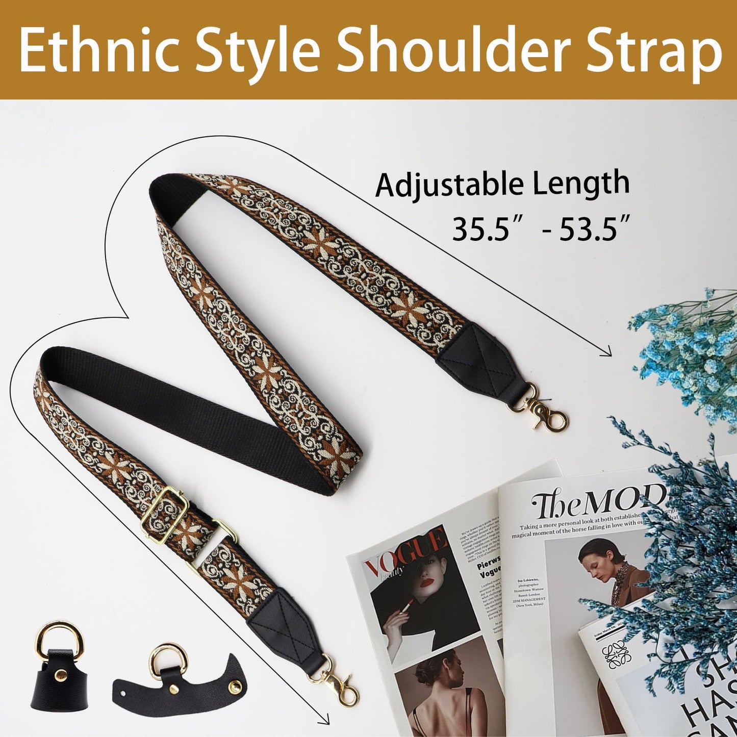 Purse Strap Handbag Accessories Crossbody Bag Adjustable Replacement Conversion Kit,Black Bag Straps for Large Shoulder Bag