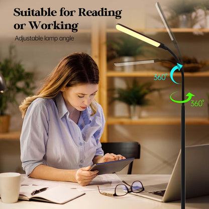 Aisutha LED Floor Lamp, 18W Super Bright Floor Lamp for Living Room, Adjustable Stepless Colors & Brightness Standing Lamp, Eye Caring Reading Light with Remote