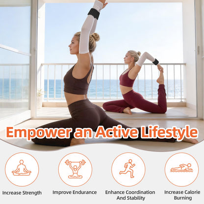 Abahub Wearable Wrist & Ankle Weights Set of 2, Stackable Magnetic Weighted Bracelet for Women, Waterproof Silicone Arm Leg Weights for Home Gym Workout, Walking, Yoga & Pilates - Black, 2.2LB