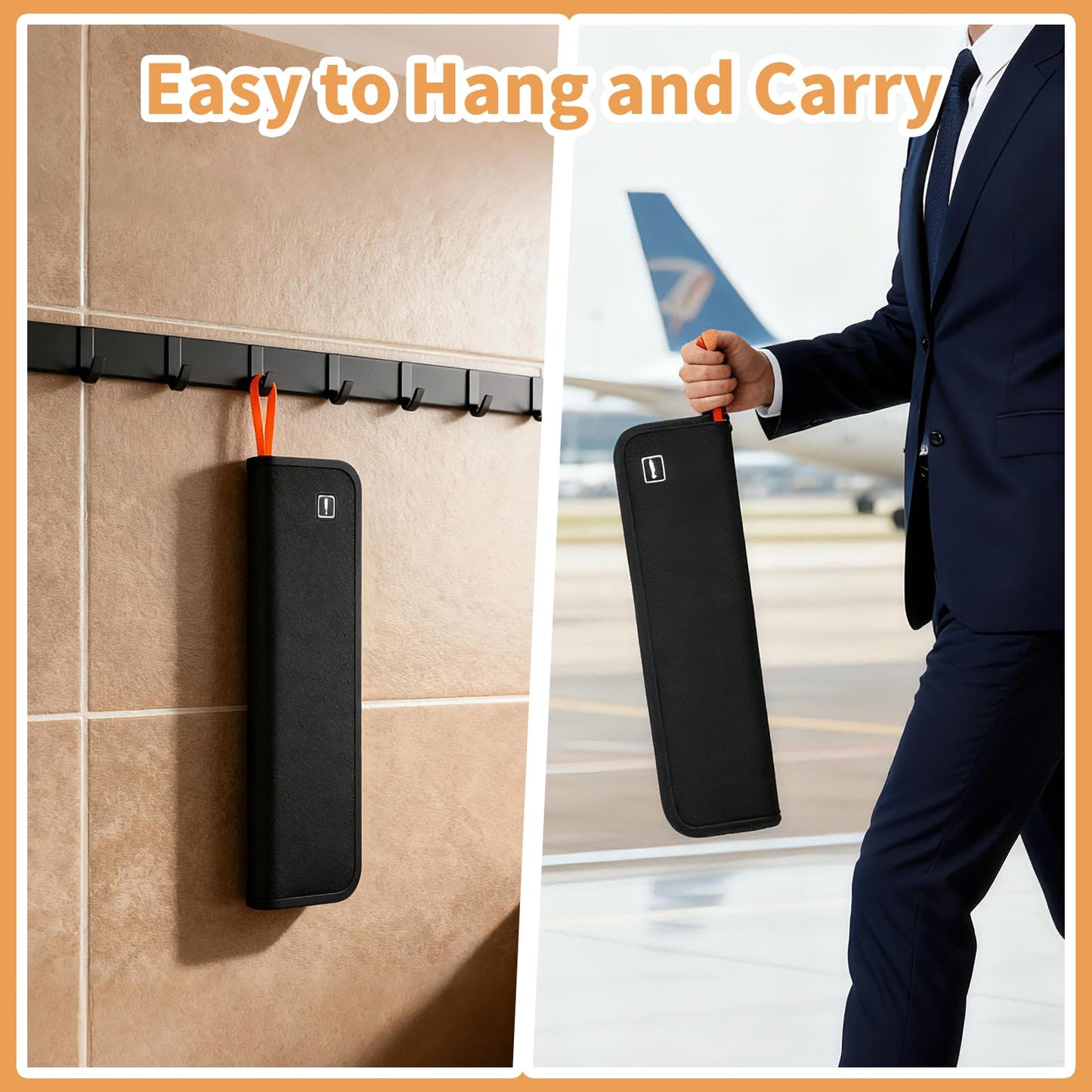 RAWMOCE Tie Storage Organizer, Hard Shell Tie Box for Business Travel, Anti-Crush Necktie Holder with Zipper Closure, Keeps Ties Neat and Wrinkle-Free (Empty Bag Only)