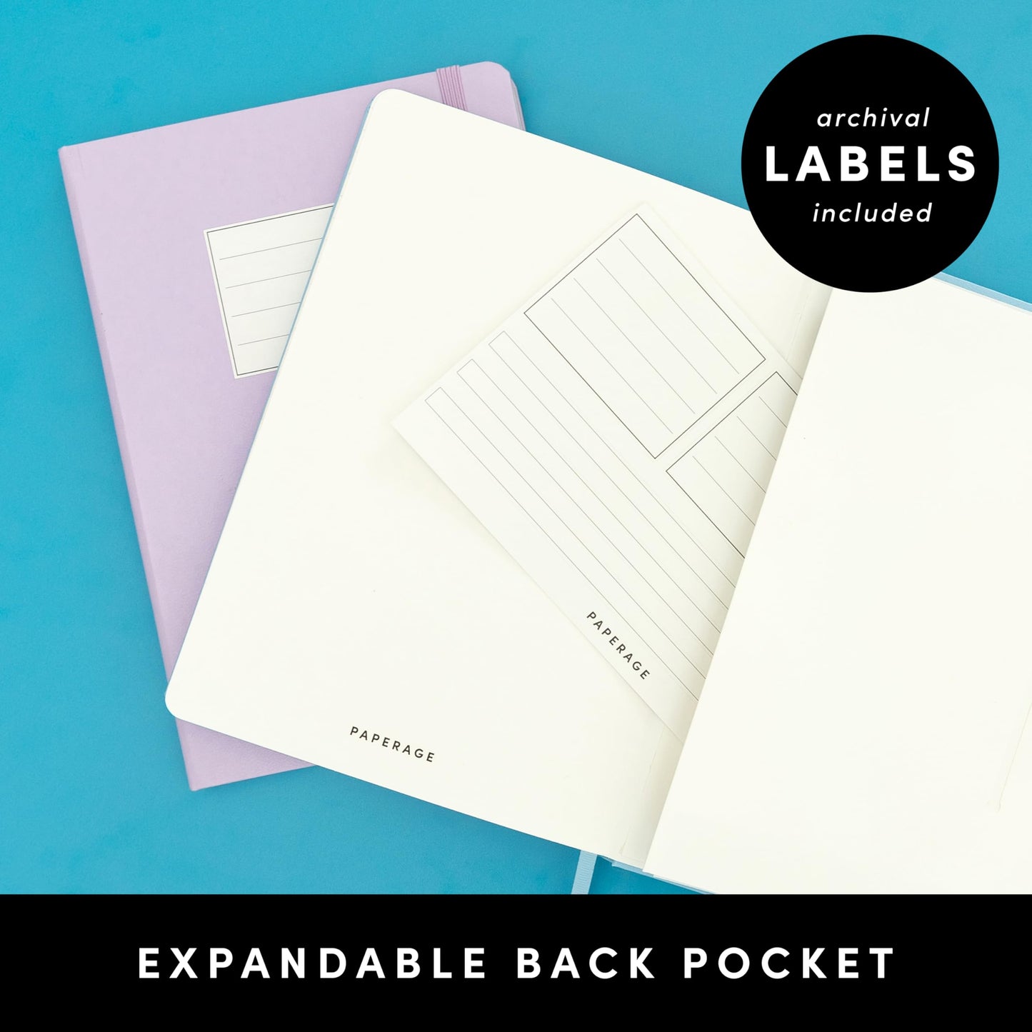 PAPERAGE Blank Journal Notebook, (Cognac), 160 Pages, Medium 5.6 in x 8 in - 100 GSM Thick Paper – Hardcover Journaling Notebook for Work, School, Note Taking or Sketching