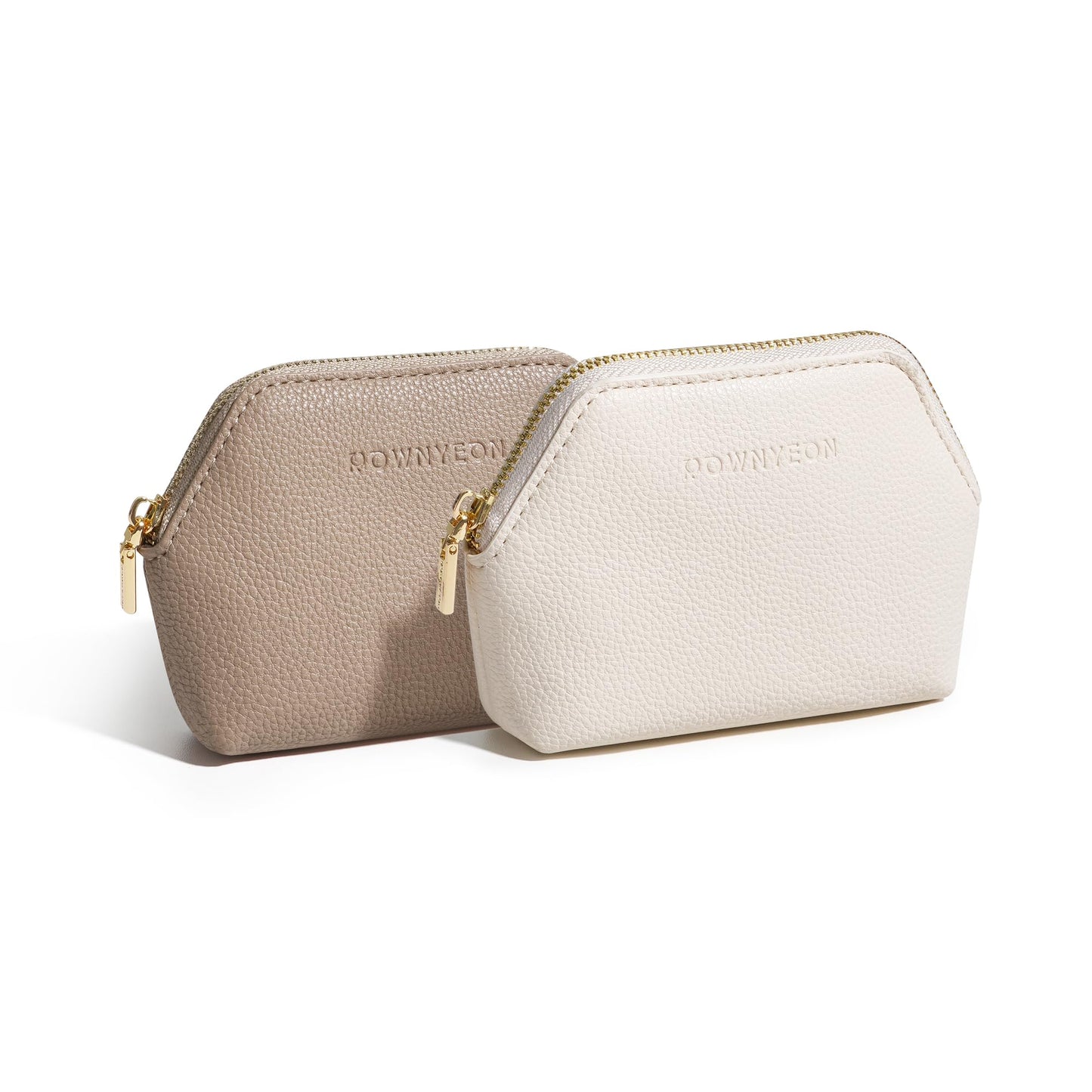 ROWNYEON Small Makeup Bag for Purse, Mini Portable Cosmetic Bags for Women, PU Leather Coin Purse Lipstick Cosmetic Accessories Organizer, Travel Makeup Pouch Zipper Pouch for Men Women