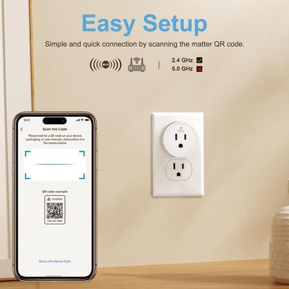 EIGHTREE Matter Smart Plug 𝗛𝗼𝗺𝗲𝗸𝗶𝘁 𝗦𝘂𝗽𝗽𝗼𝗿𝘁𝗲𝗱 𝗛𝘂𝗯 𝗥𝗲𝗾𝘂𝗶𝗿𝗲𝗱, Smart Plugs That Compatible with Alexa & Google Home, WiFi Plug w/Remote Control, Timer & Schedule 2.4GHz Wi-Fi
