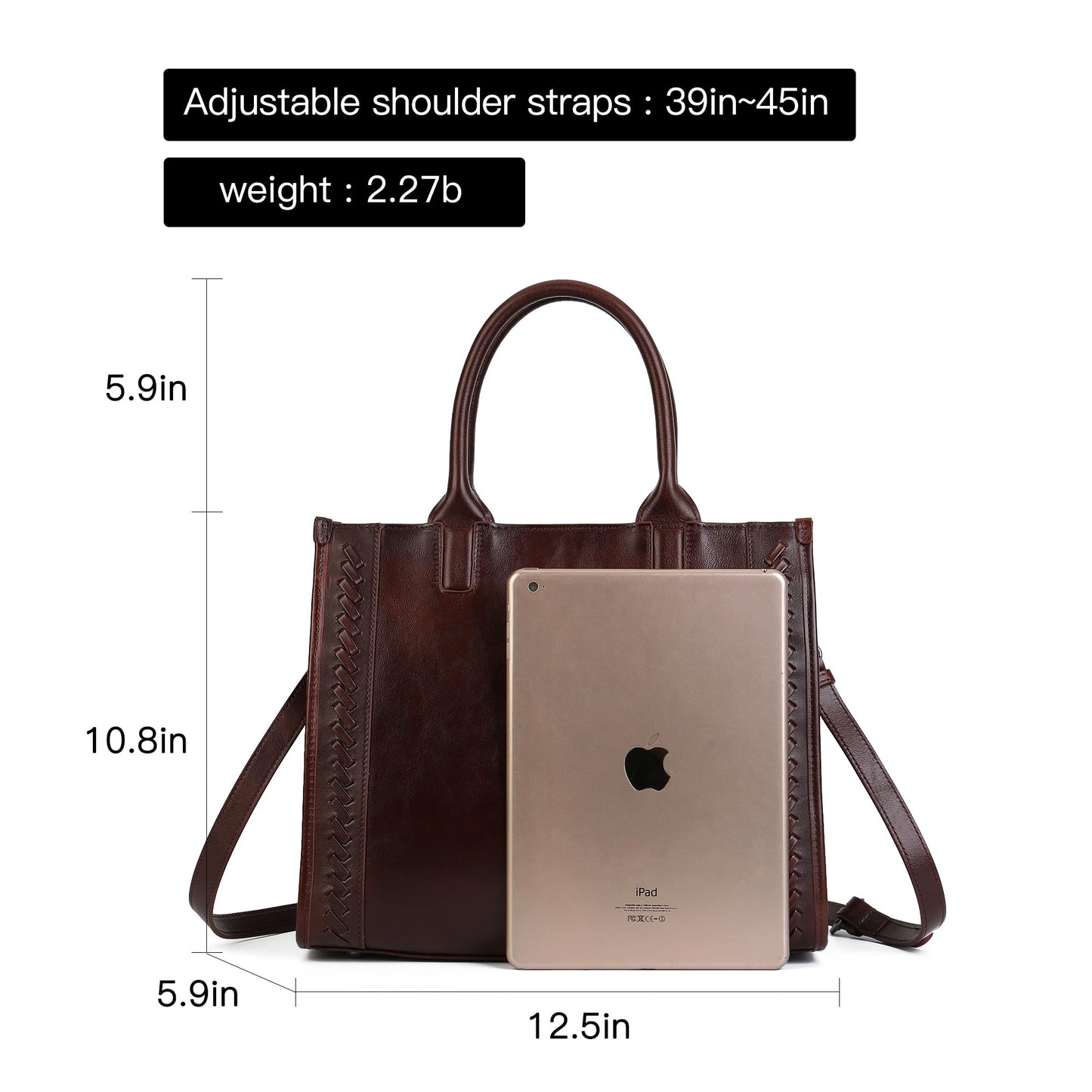 Leather Tote Bag for Women Genuine Leather Top Handle Work Tote Purse Women's Crossbody Handbags Designer Satchel Hand bags Coffee