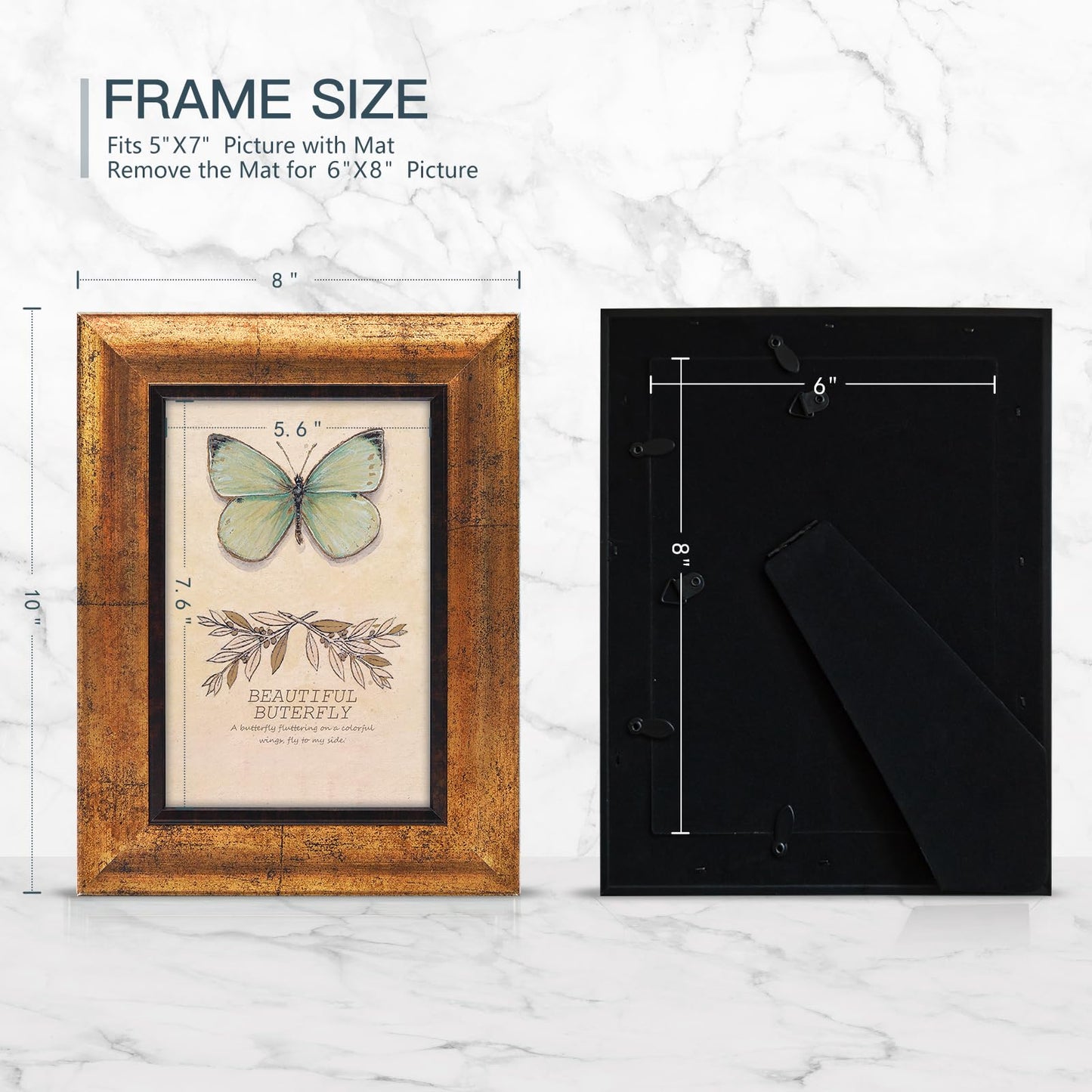 XUANLUO 6x8 Picture Frames Set of 4 Rustic Retro Photo Frame with HD Plastic Cover for Wall Mount and Tabletop Display Family Friends Wedding Gift