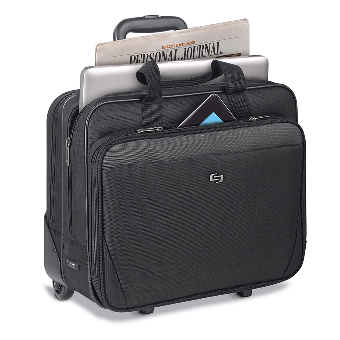 Solo New York Rolling Catalog Case with Wheels - Roller Laptop Bag, Wheeled Briefcase for Women & Men, Carry On Size for Travel, Fits 17.3" Computer - Empire, Black