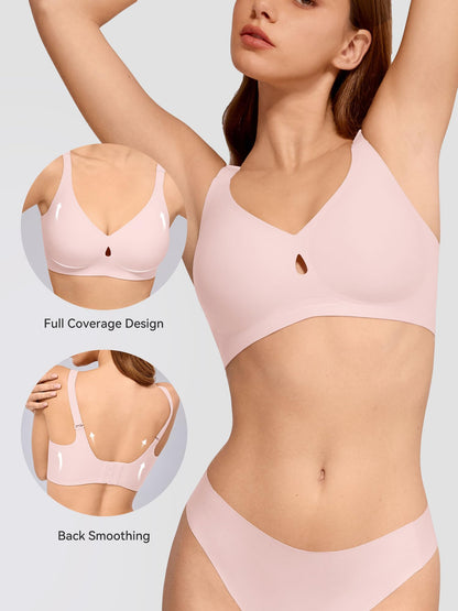 LUCKMEEY Bras for Women No Underwire Wireless Bras - Seamless Push Up Full Coverage Bralettes Comfortable Everyday Bra