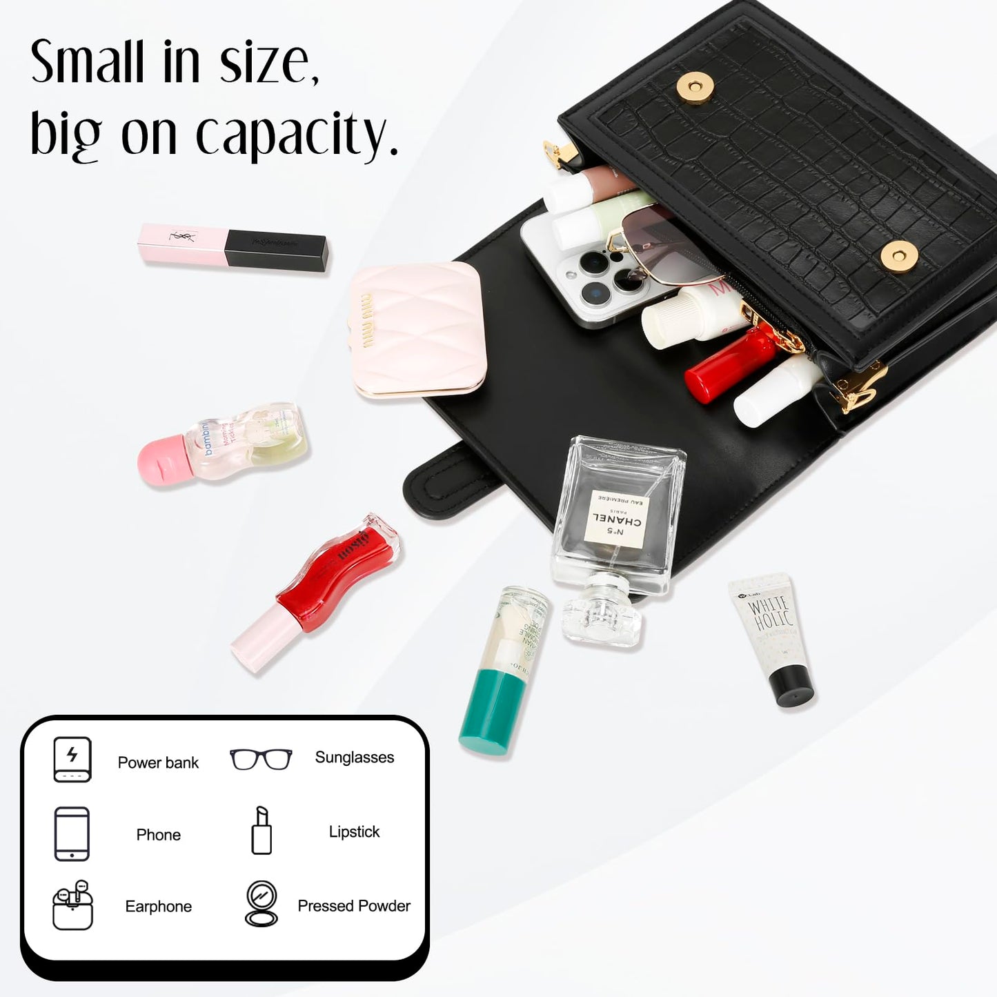 KKXIU Small Purses for Women - Top Handle Crossbody Bag for Women, Leather Lady Handbags Shoulder Clutch with Adjustable Shoulder Strap