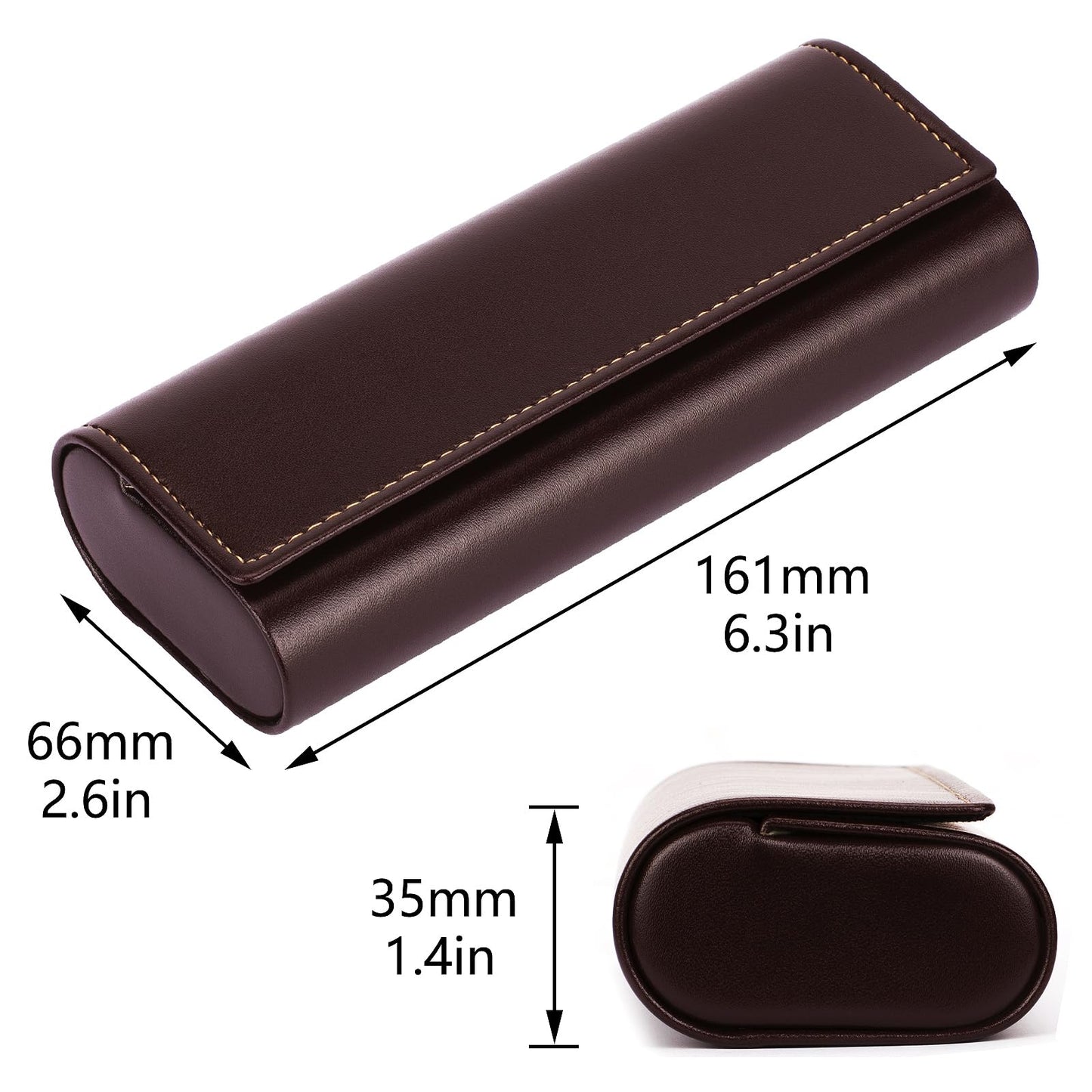 Vemiss Hard Shell Eyeglass Cases, Lightweight Portable Glasses Case for Women Men (Z-brown)
