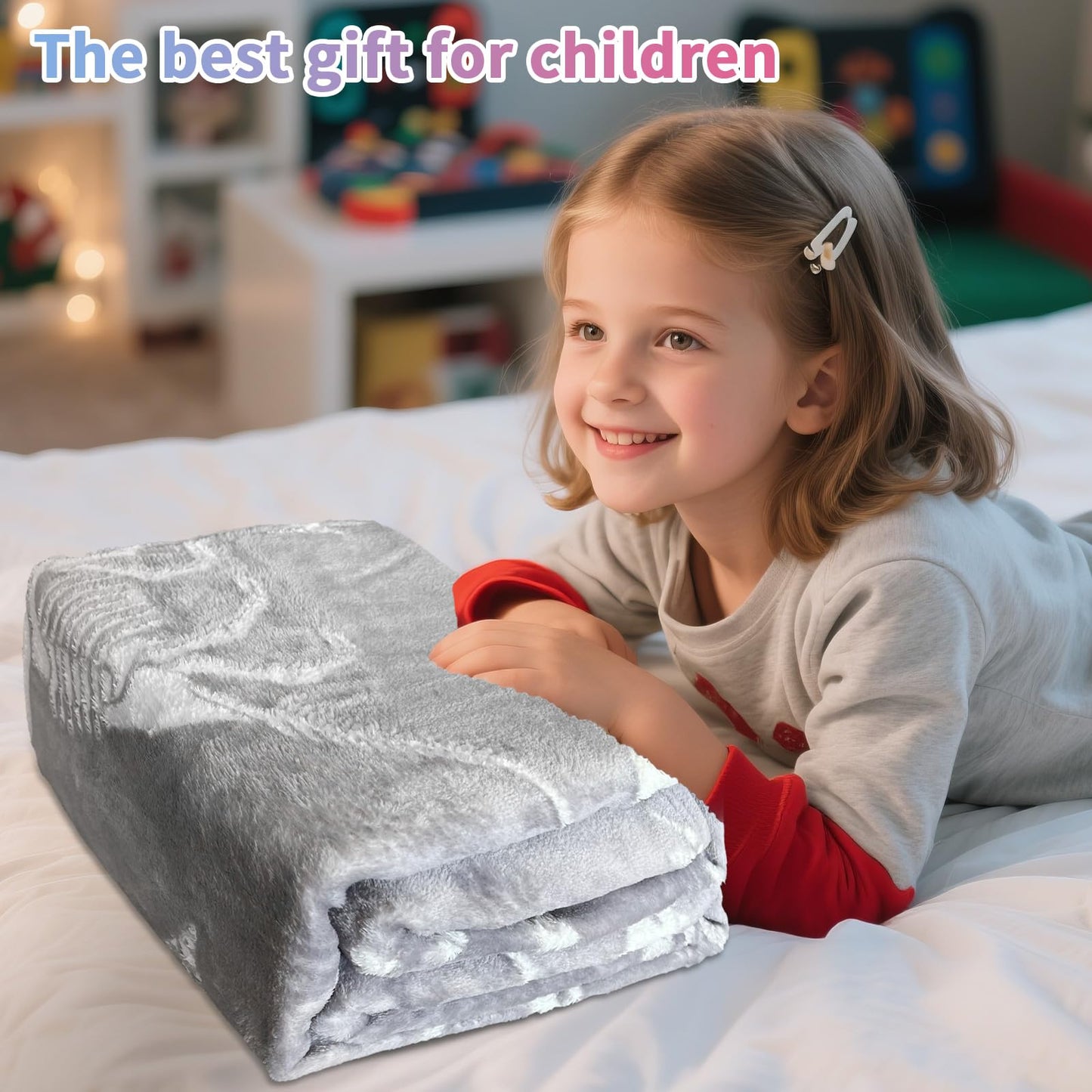 TEHALK Dinosaur Glow in The Dark Blanket for Boys/Girls/Toddler/Baby, Dinosaur Toys for Boy Age 3-12, Cute Funny Kids Throw Blanket for Birthday/Gifts 40"x 60"