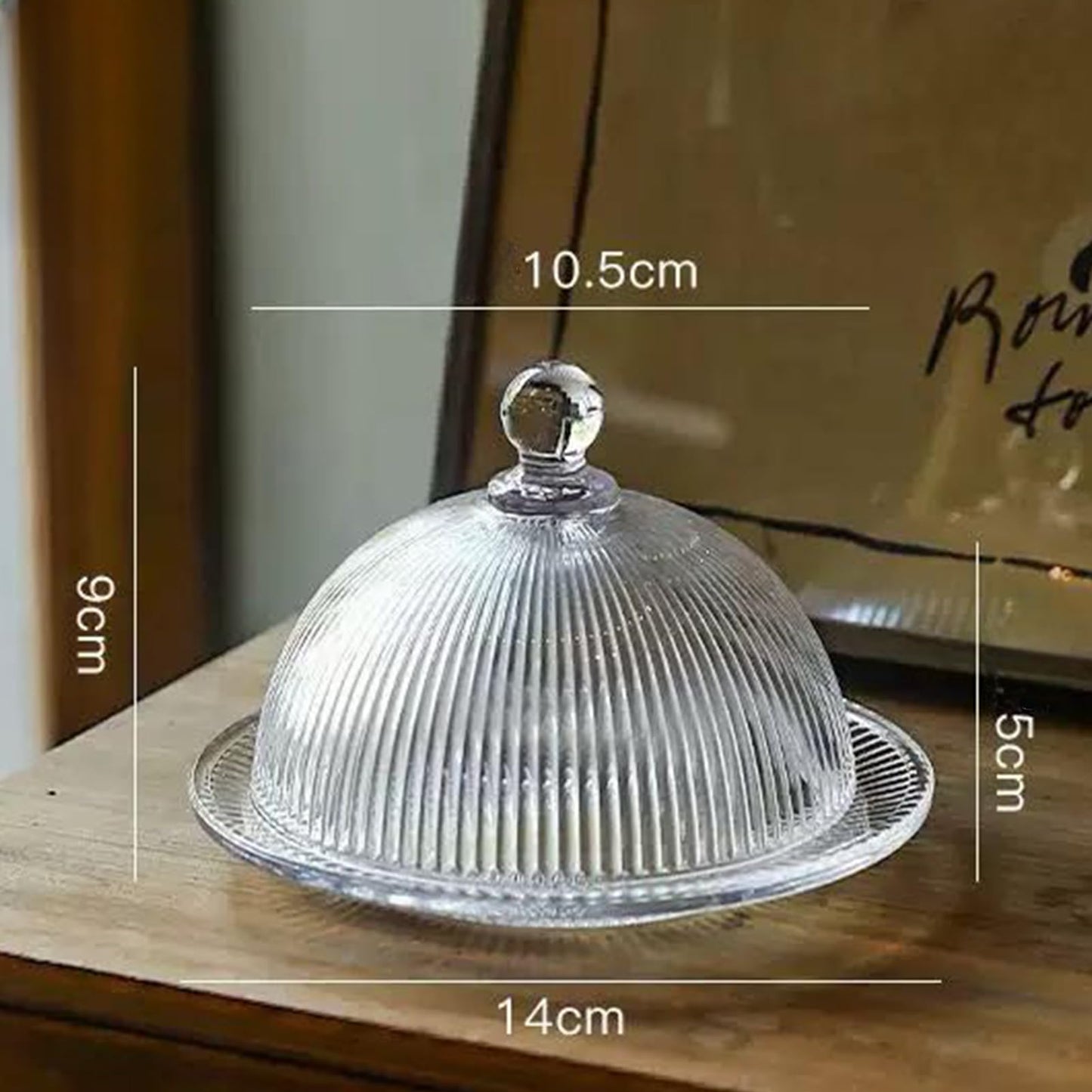 WENMAQIN Small Cake Stand Dessert Serving Tray with Lid,5.5 inch Glass Cake Dome with Base Serving Dishes and Cloche Cover,Cake Holder Server for Cheese, Candy, Christmas,Birthday,Party (01)