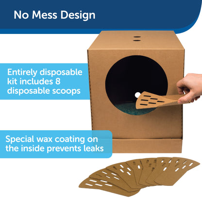 PetSafe Disposable Cat Litter Box - Collapsible Covered Design for Travel - from The Makers of ScoopFree Self Cleaning Litter Box - Includes 4.3 lb Premium Blue Original Crystal Cat Litter