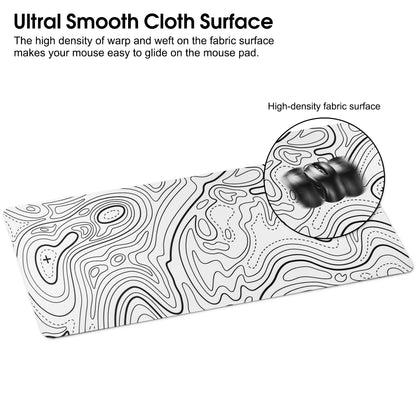 HoYiXi Mouse Pad for Home Office Work,Gaming Mouse Pad Desk Pad Soft Smooth Surface and Anti-Slip Rubber Base Waterproof Soft Cloth XX Mouse Mat 800 x 300 x 3MM,White