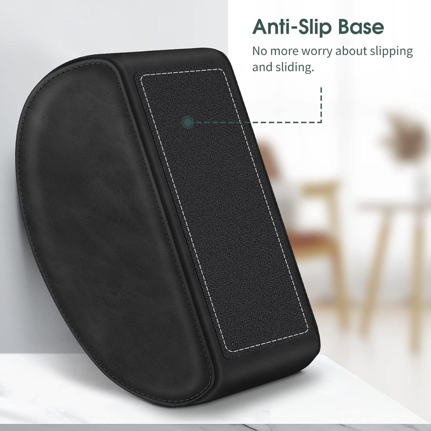 Large Remote Control Holder with 5 Compartments, KENOBEE Anti-slip Desktop Caddy Storage Organizer for Phone, Remote Controllers, Office Supplies, Makeup Brush, Media Accessories, Black