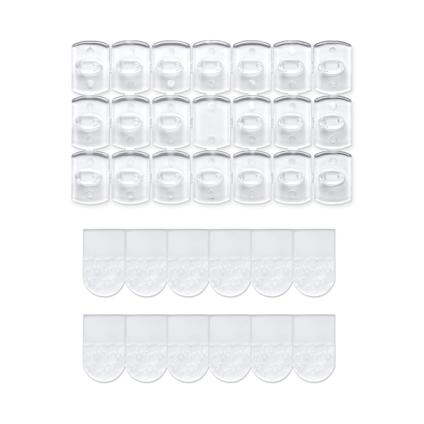 MOVELYST 100 Mini Clear Light Clips with 120 Adhesive Strips, Damage-Free Indoor Mini Wall Hooks for Hanging, Removable Clips for Christmas Decoration
