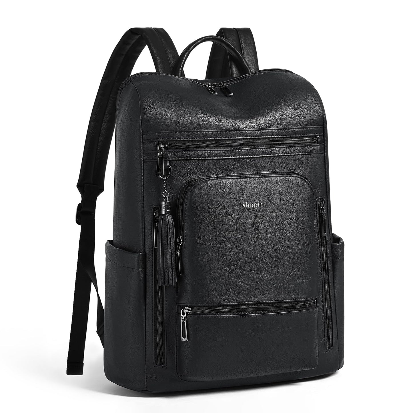 Shrrie Upgraded Large Travel Laptop Backpack with Laptop Compartmetn Fits 17 inch Laptop,Waterproof Vegan Leather Computer Backpack for Women and Men Work Business College
